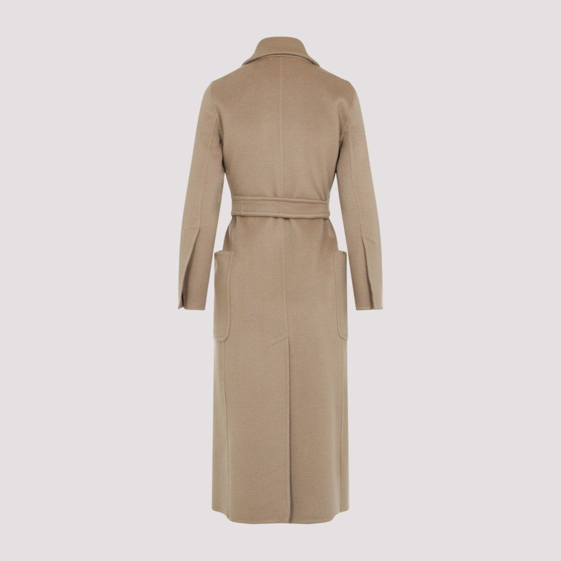 Max Mara Brown Cashmere Long Coat With Classic Collar