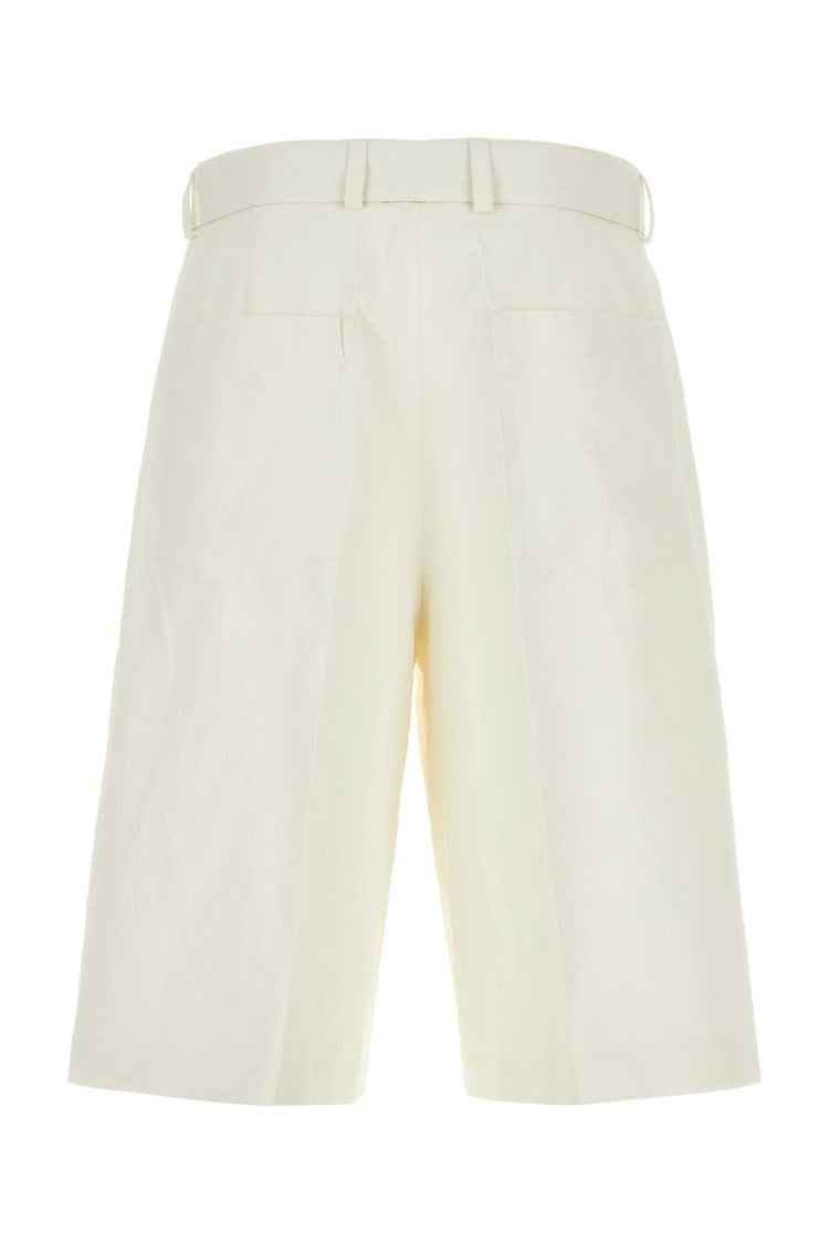 Jil Sander Ivory Linen Bermuda Shorts