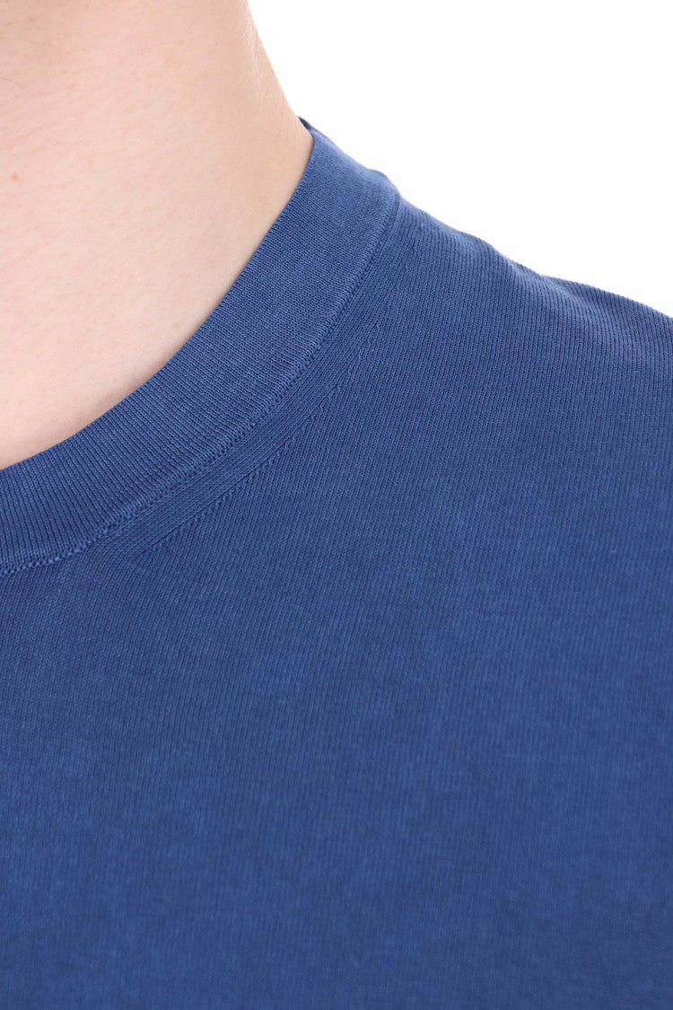 Drumohr Blue Long-Sleeve Frosted Cotton T-Shirt