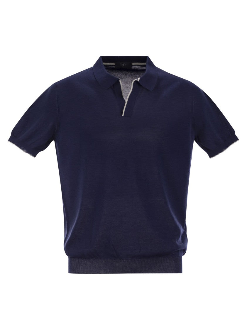 Fay Cotton Buttonless Polo Shirt