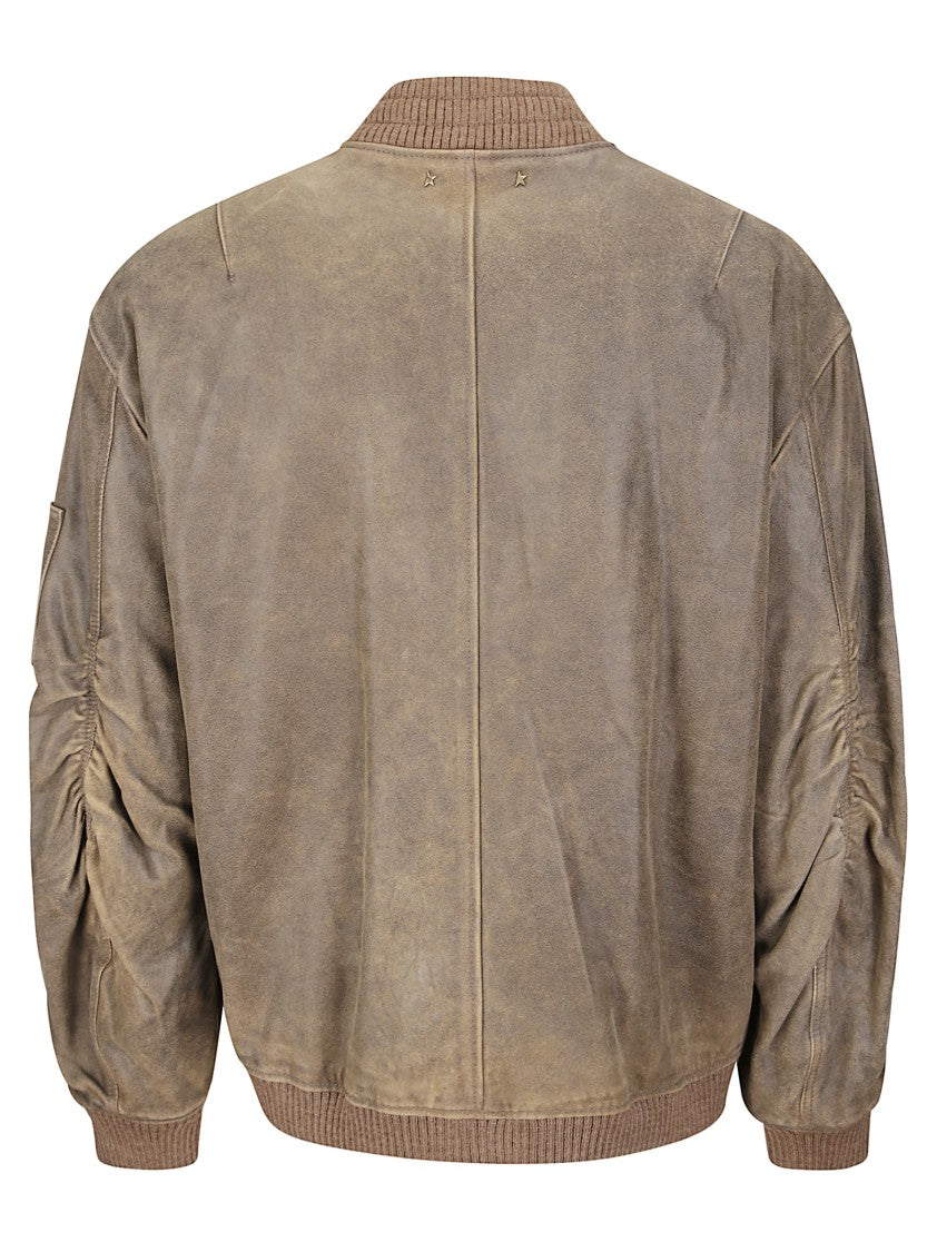 Golden Goose Journey Unisez Padded Leather Bomber Jacket