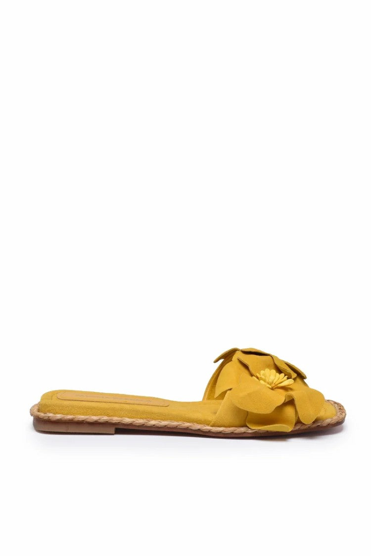Paloma Barceló Suede Slide Sandals - Yellow