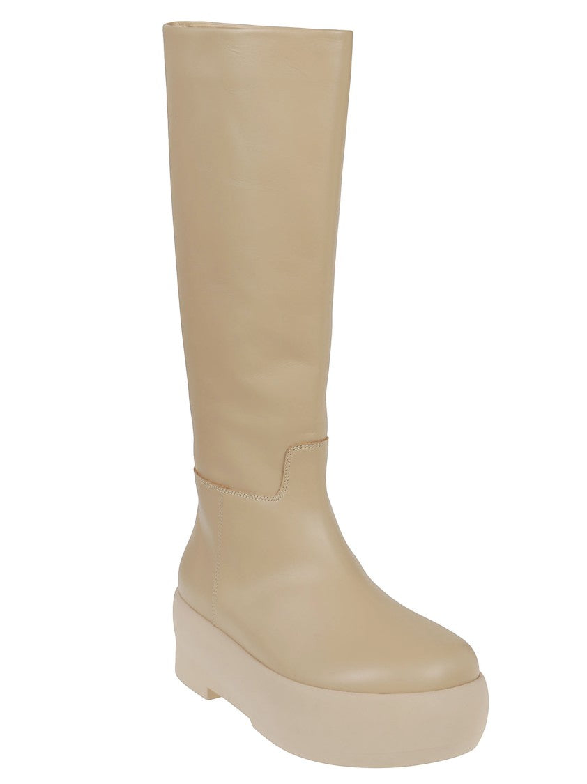 Gia Borghini Chunky Sole Tubolat Calf Leather Boots