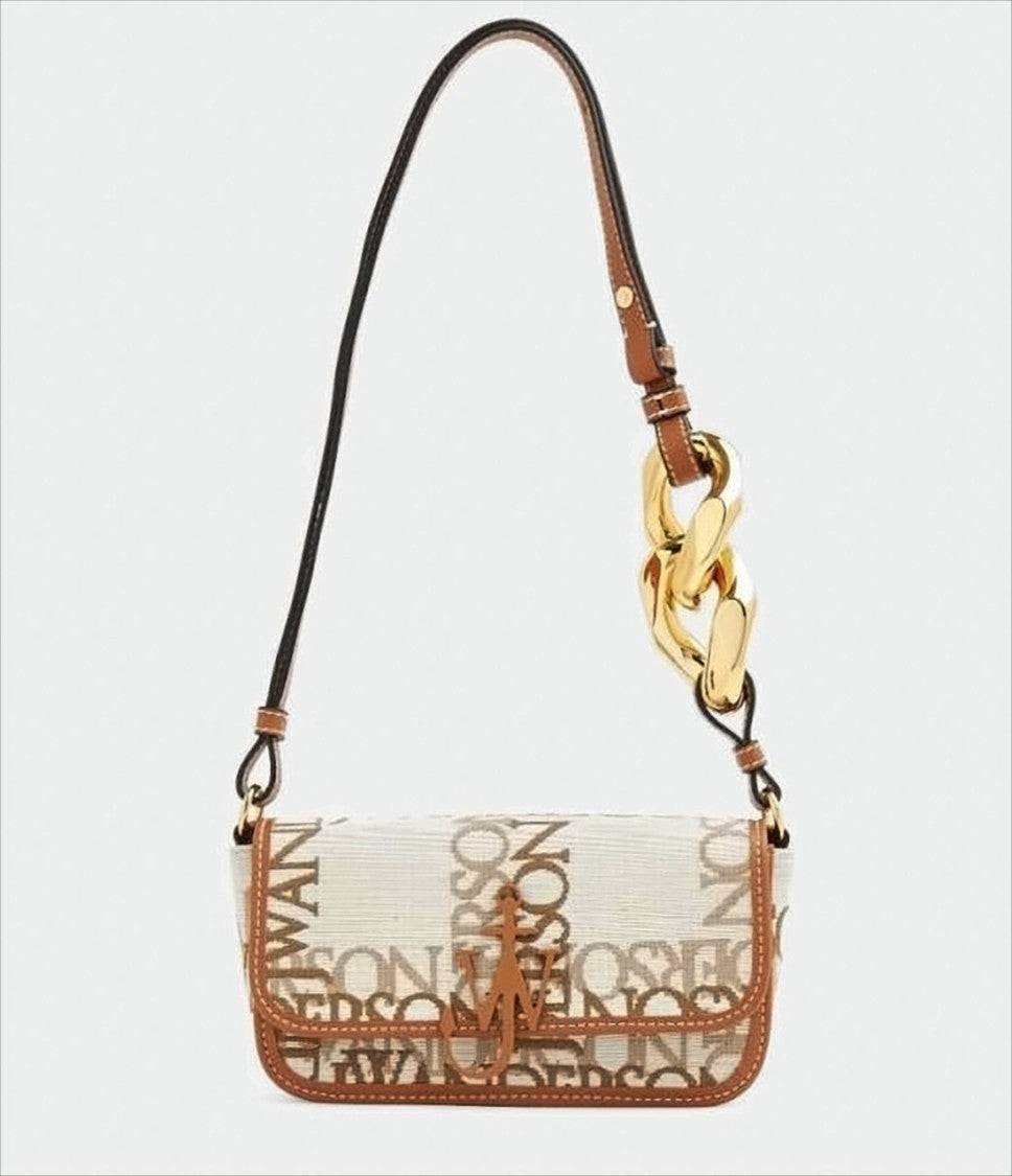 J. W. Anderson Rectangular Crossbody Bag With Logo Print And Chain Accents