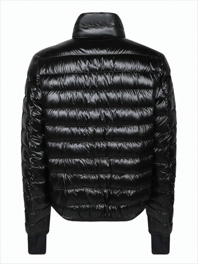 Moncler Sleek Shiny Padded Jacket With High Collar