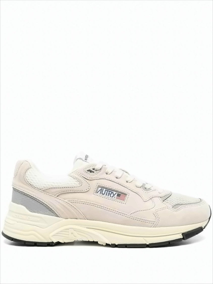 Autry Layered Design Suede And Mesh Sneakers