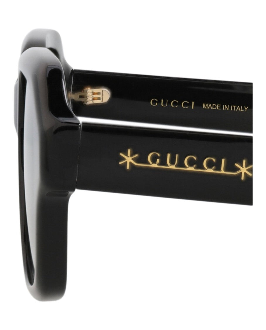 Gucci Bold Square-Frame Acetate Sunglasses With Saddle Nose Bridge