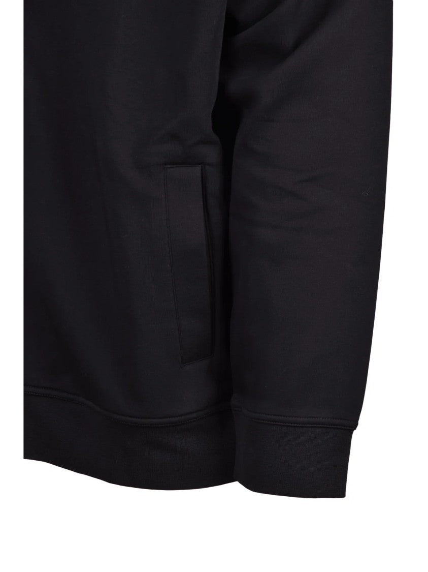Armani Exchange Black Stretch Cotton Zip Hooded Sweatshirt