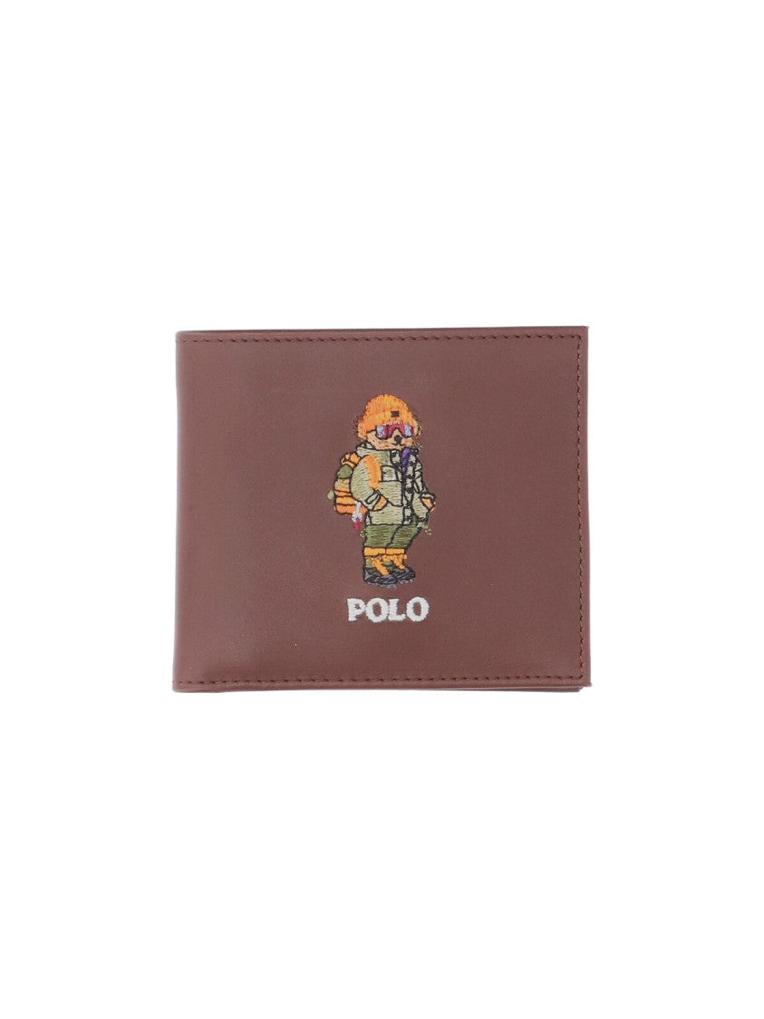 Polo Ralph Lauren Brown Leather Polo Bear Bi-Fold Wallet