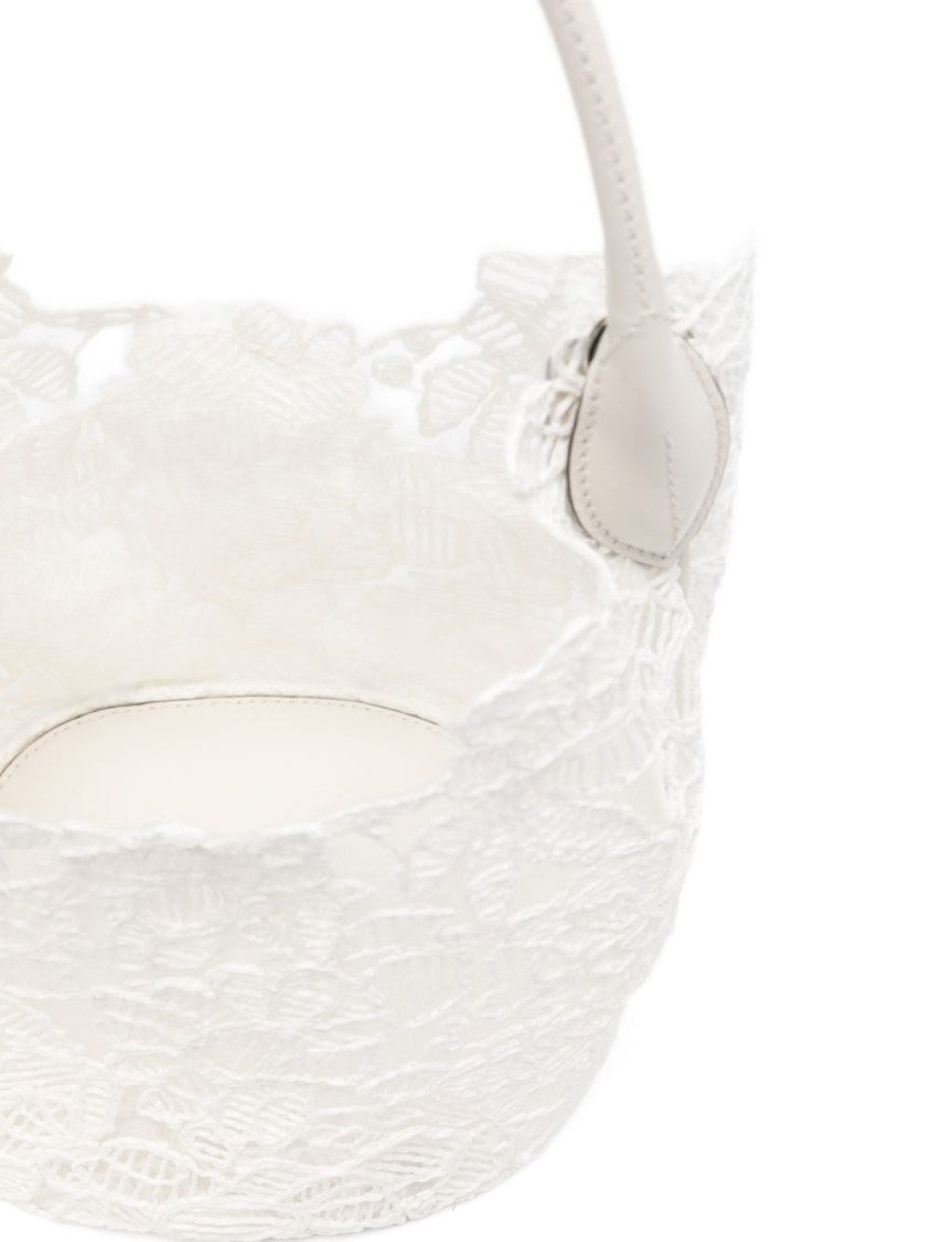 Ermanno Scervino Floral Lace Tote Bag With Structured Top Handle