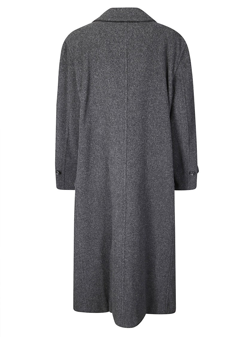 Comme Des Garçons Double-Breasted Fastening Grey Wool Coat