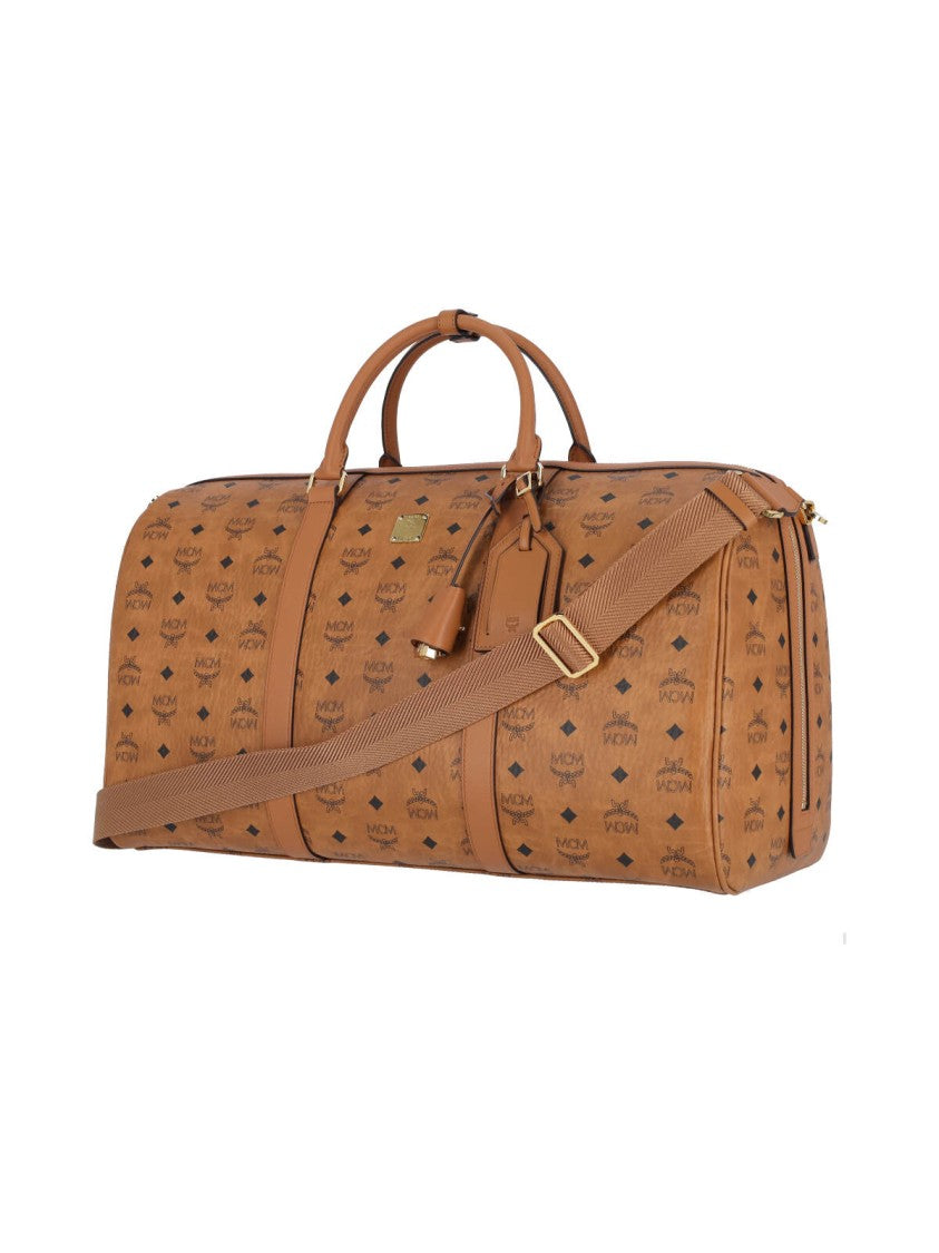 Mcm Ottomar Weekender Bag With Nappa Leather And Logo Print