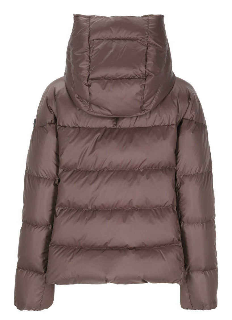 Peuterey Brown Tucano Hooded Quilted Down Jacket
