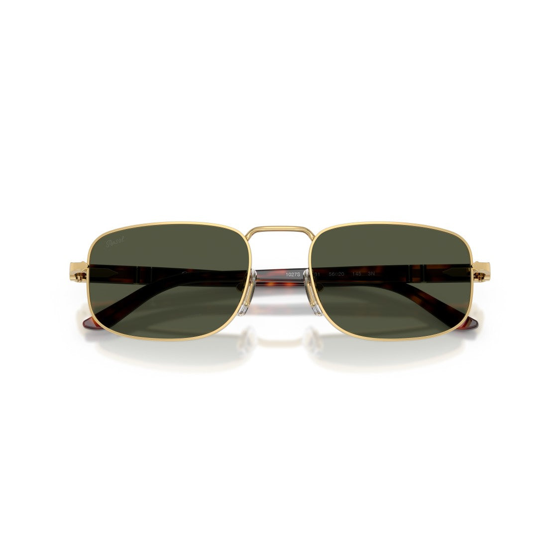 Persol 0Po1027s Rectangular Metal Sunglasses With Tortoiseshell Temples