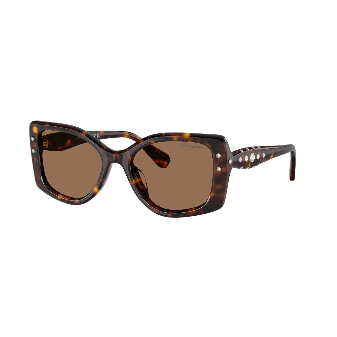 Swarovski 0Sk6058u Oversized Square Sunglasses With Tortoiseshell Pattern