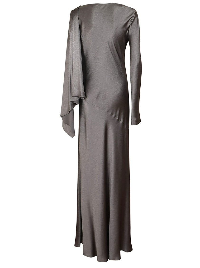 Alberta Ferretti One-Shoulder Evening Dress