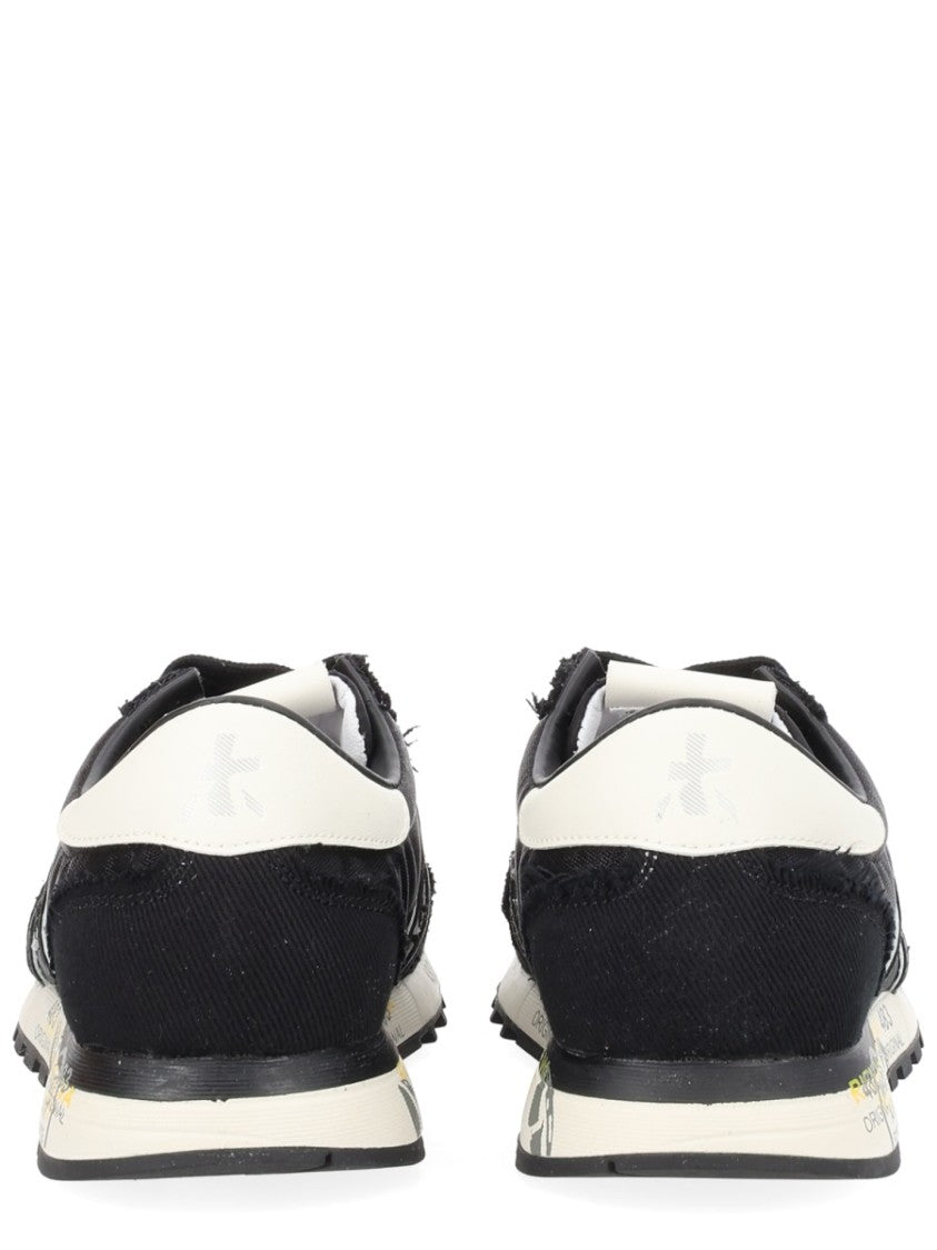 Premiata Lucy Black Fabric Low Sneakers
