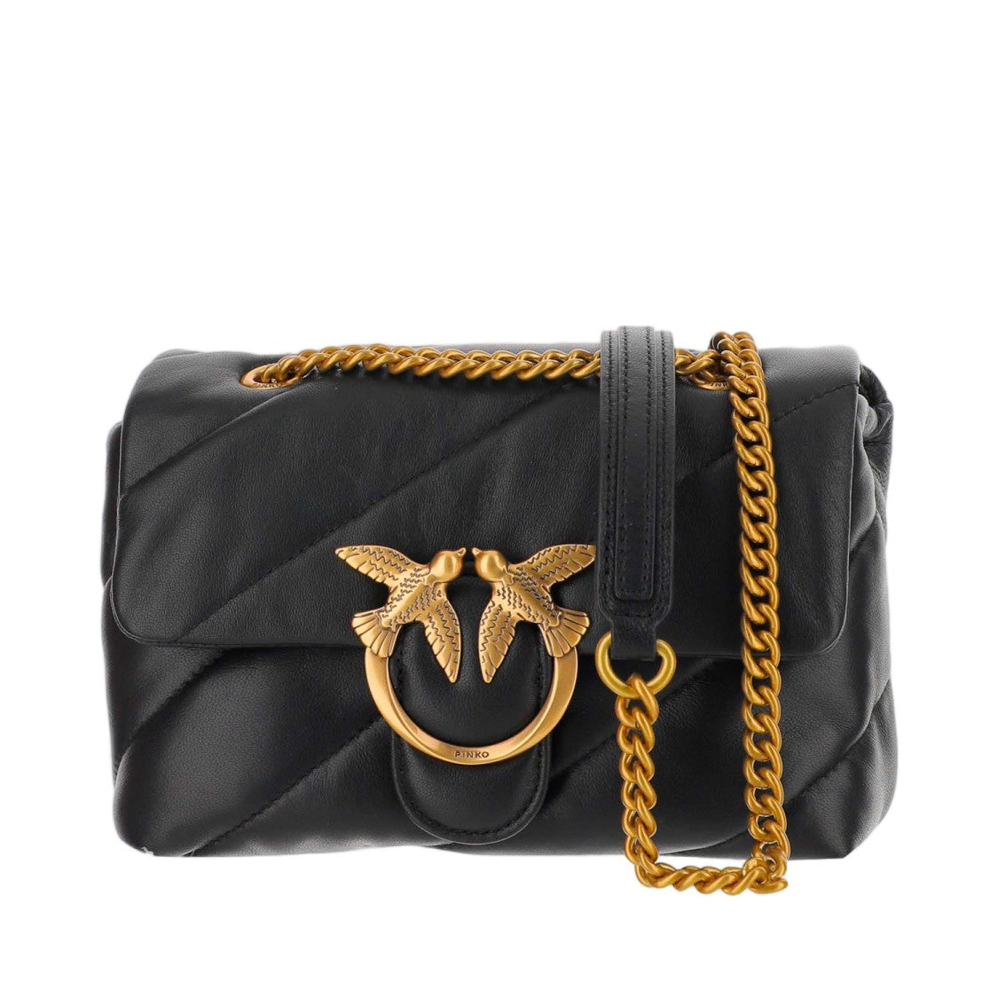 Pinko Quilted Nappa Leather Love Mini Puff Shoulder Bag