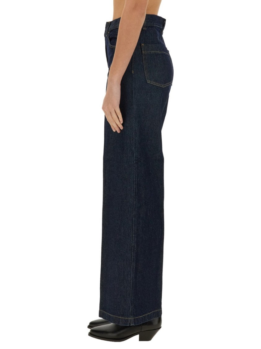 Aspesi High-Waisted Wide-Leg Jeans With Flared Silhouette