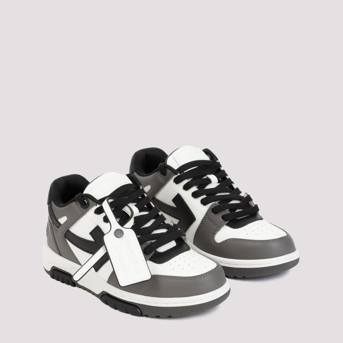 Off-White Dark Grey Leather Out Of Office Sneakers