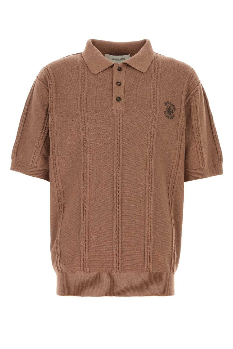 Golden Goose Dark Pink Cotton And Polyester Polo Shirt