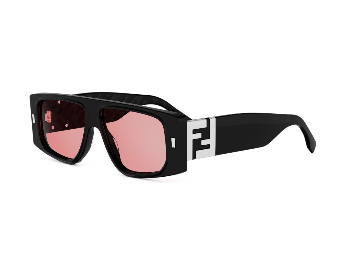 Fendi Black Fe40214u Oversized Square Acetate Sunglasses