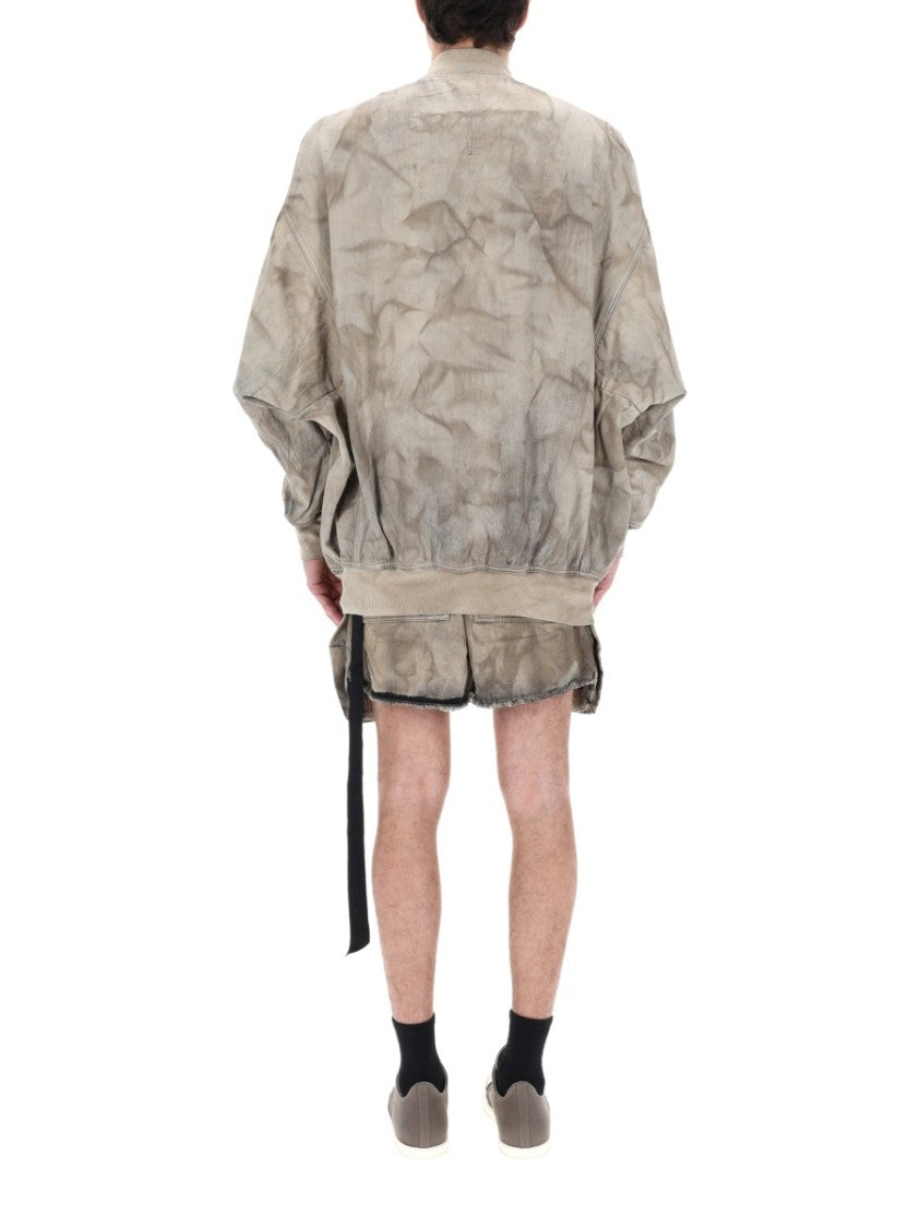 Drkshdw By Rick Owens Jumbo Flight Washed Distressed Bomber Jacket