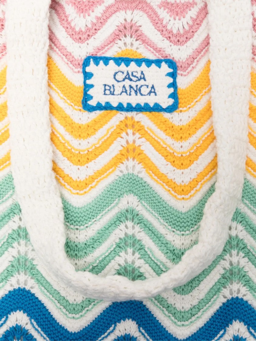 Casablanca Gradient Wave Crochet Tote Bag