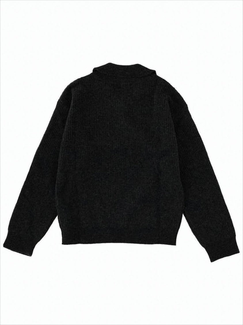 Margaret Howell Ribbed Wool Sweater With Classic Collar