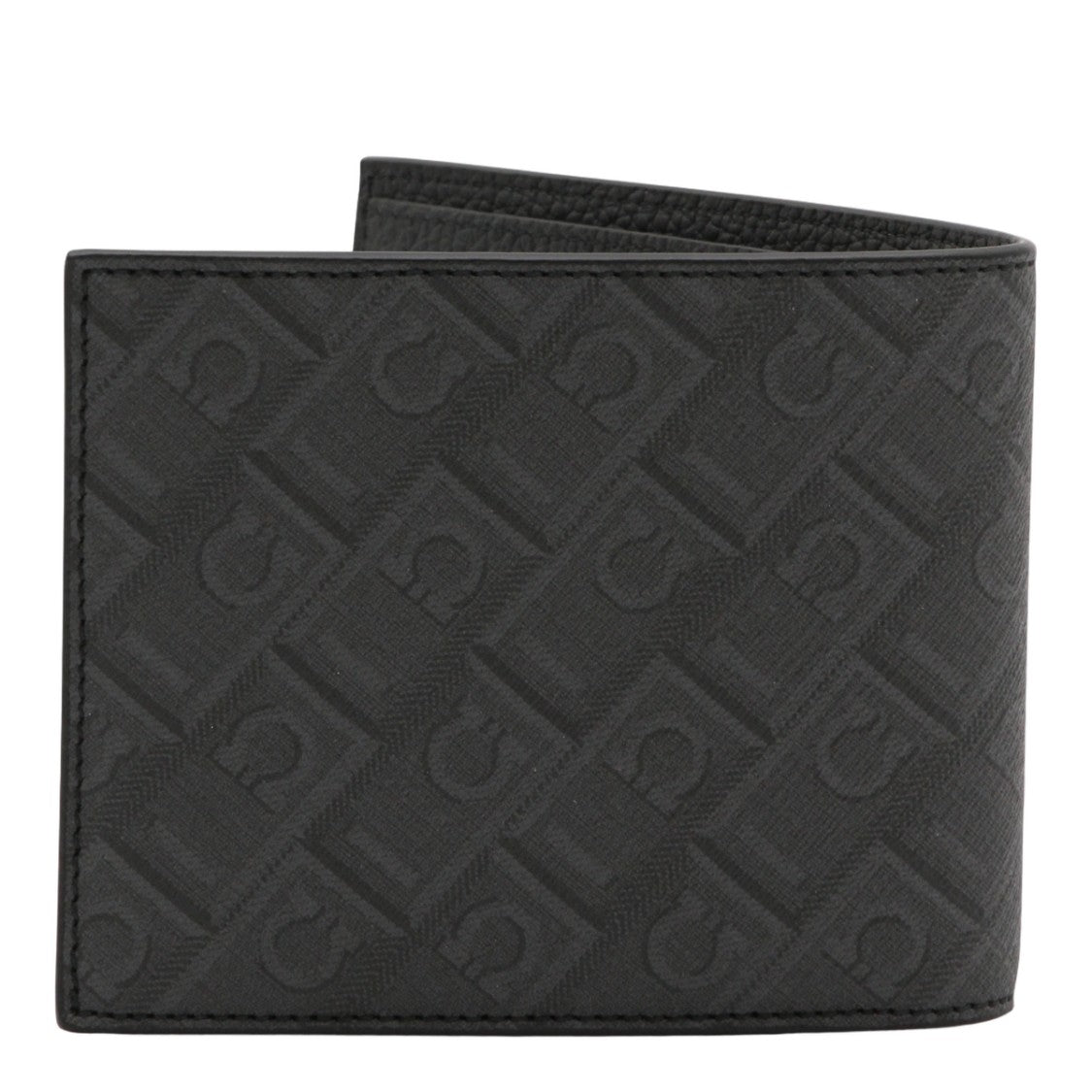 Ferragamo Textured Bifold Wallet With Geometric Pattern