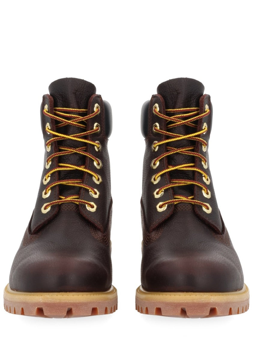 Timberland Rugged Brown Leather Boots With Padded Ankle Support