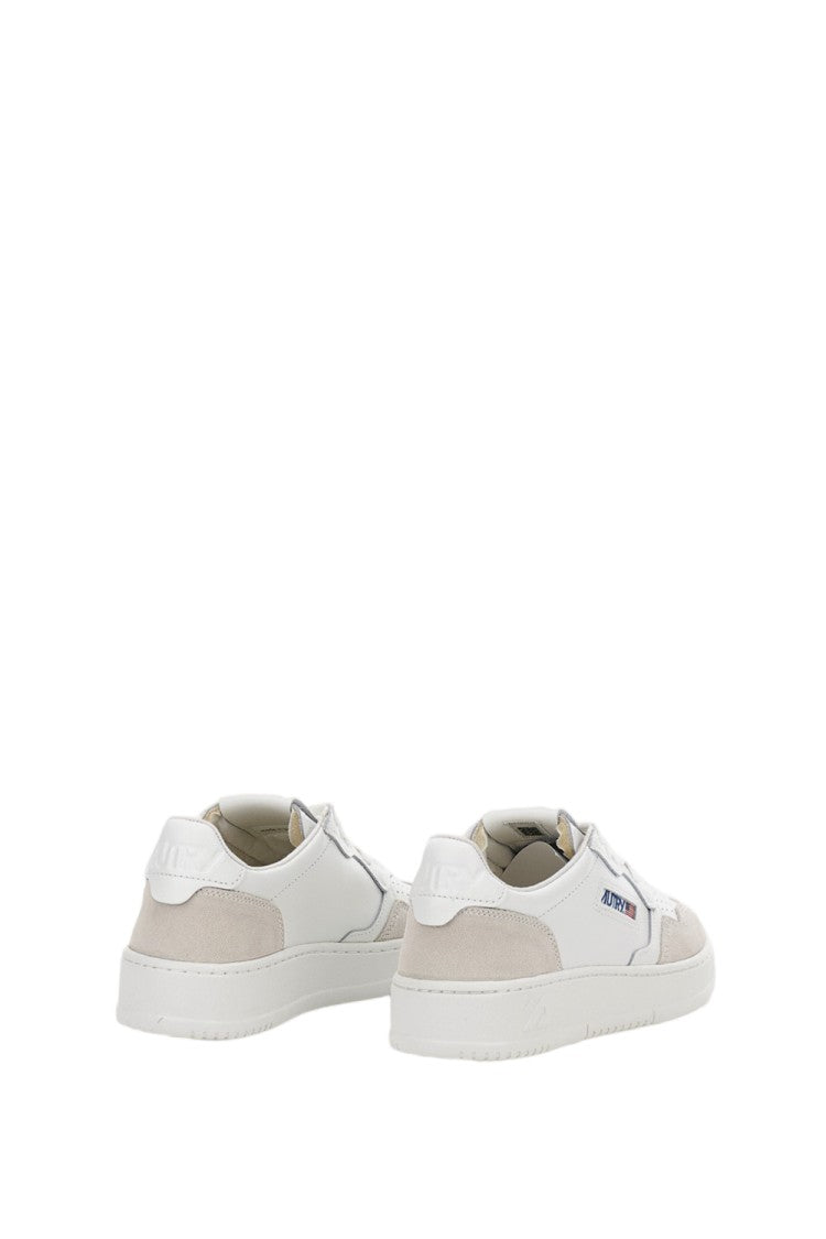 Autry Optical White Medalist Low Leather Suede Sneakers