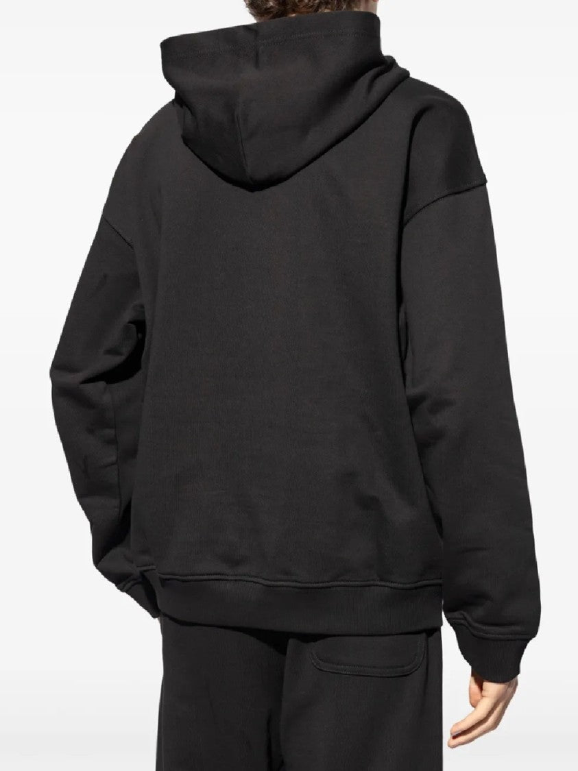 Diesel Relaxed Fit Black Hoodie With Embroidered Logo