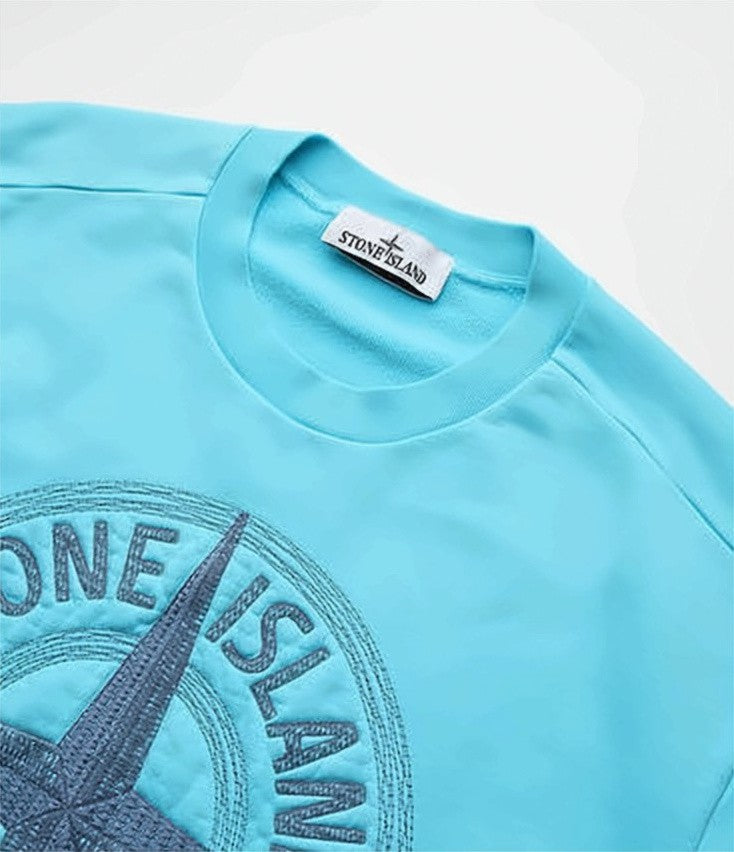 Stone Island Bright Blue Long-Sleeve Sweatshirt