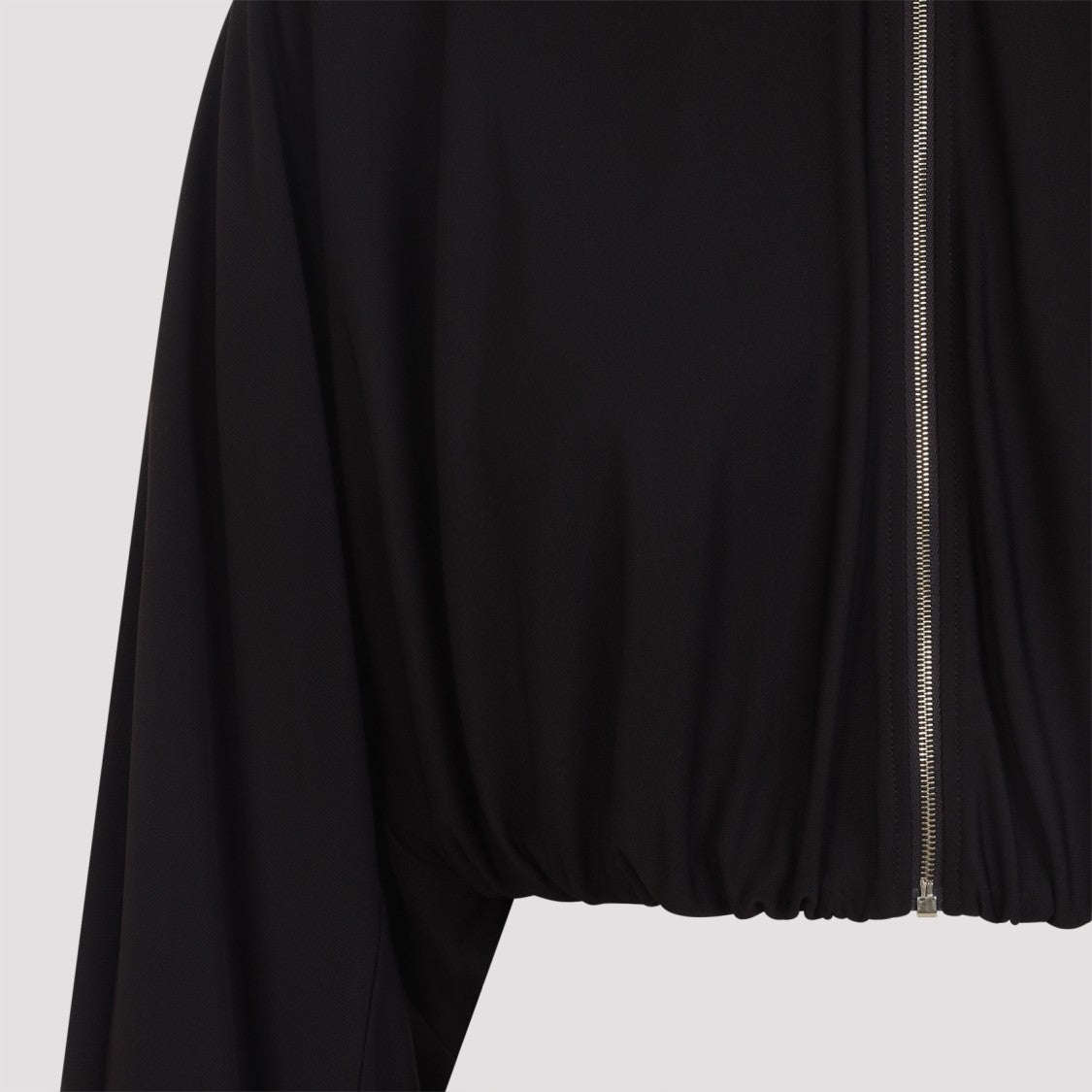 Alaïa Draped Black Viscose-Blend Jacket With Stand Collar