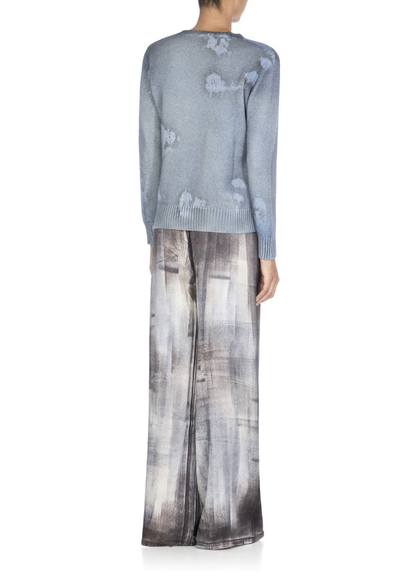 Avant Toi Cashmere Sweater With Unique Blue Pattern