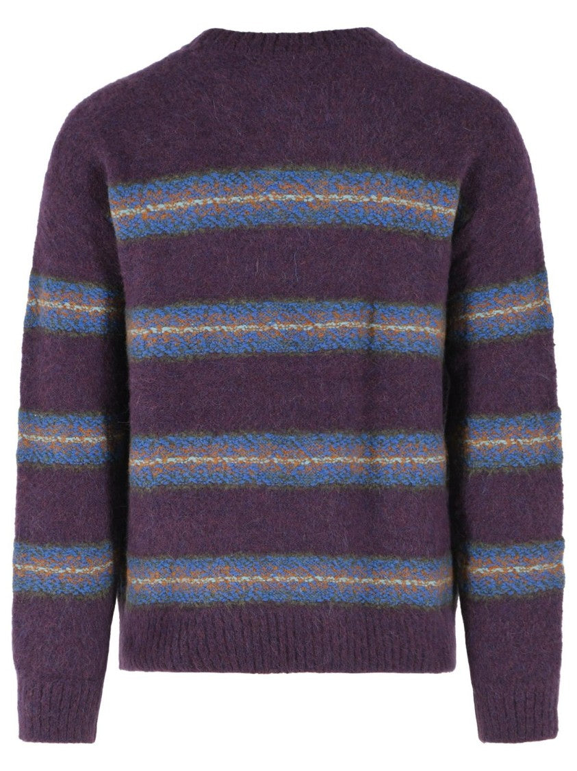 Dries Van Noten Alpaca Blend Sweater With Horizontal Striped Pattern