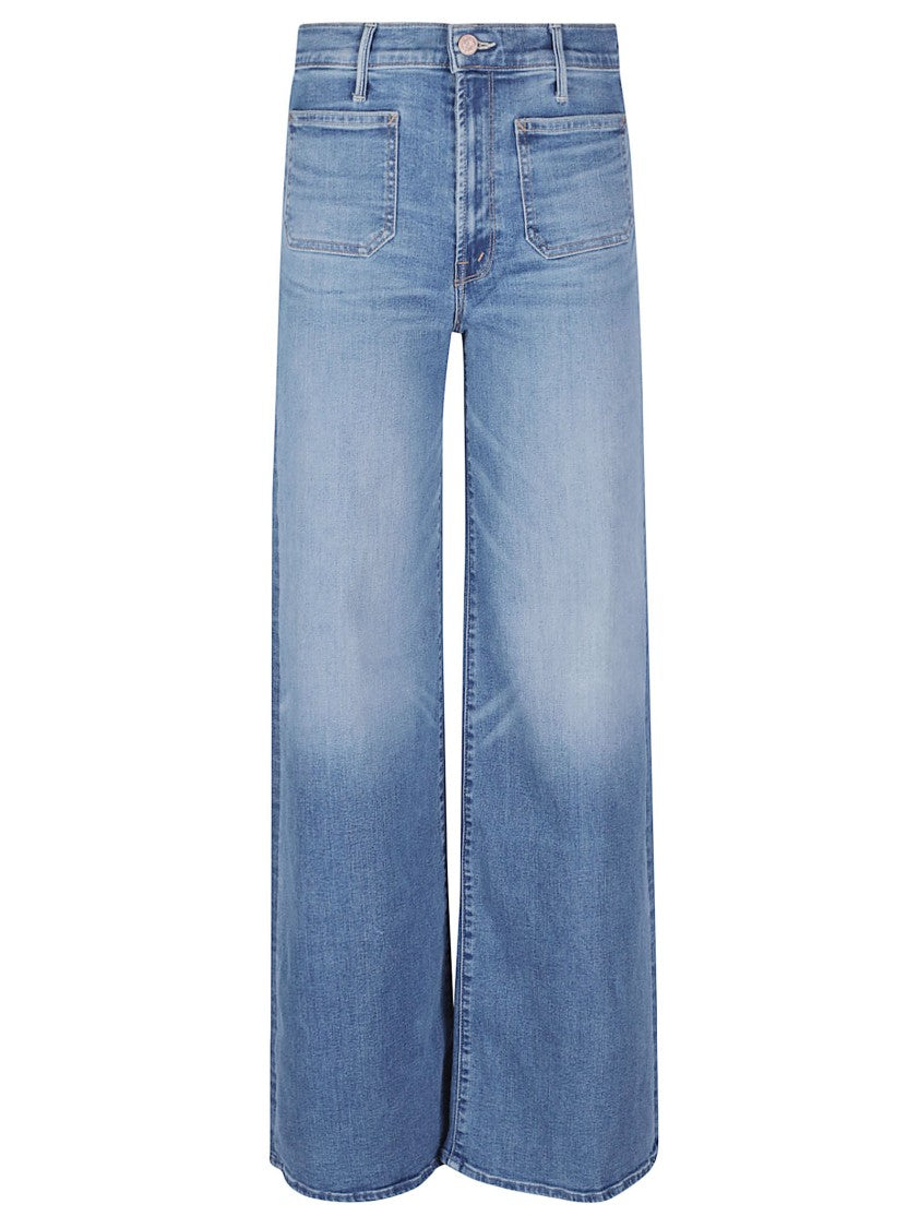 Mother The Patch Pocket Wide Leg Cotton Jeans