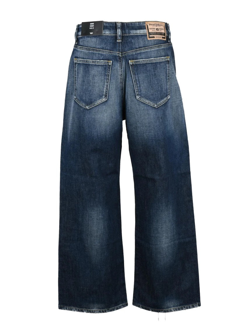 Diesel Blue Cotton-Blend Krashee Straight Jeans