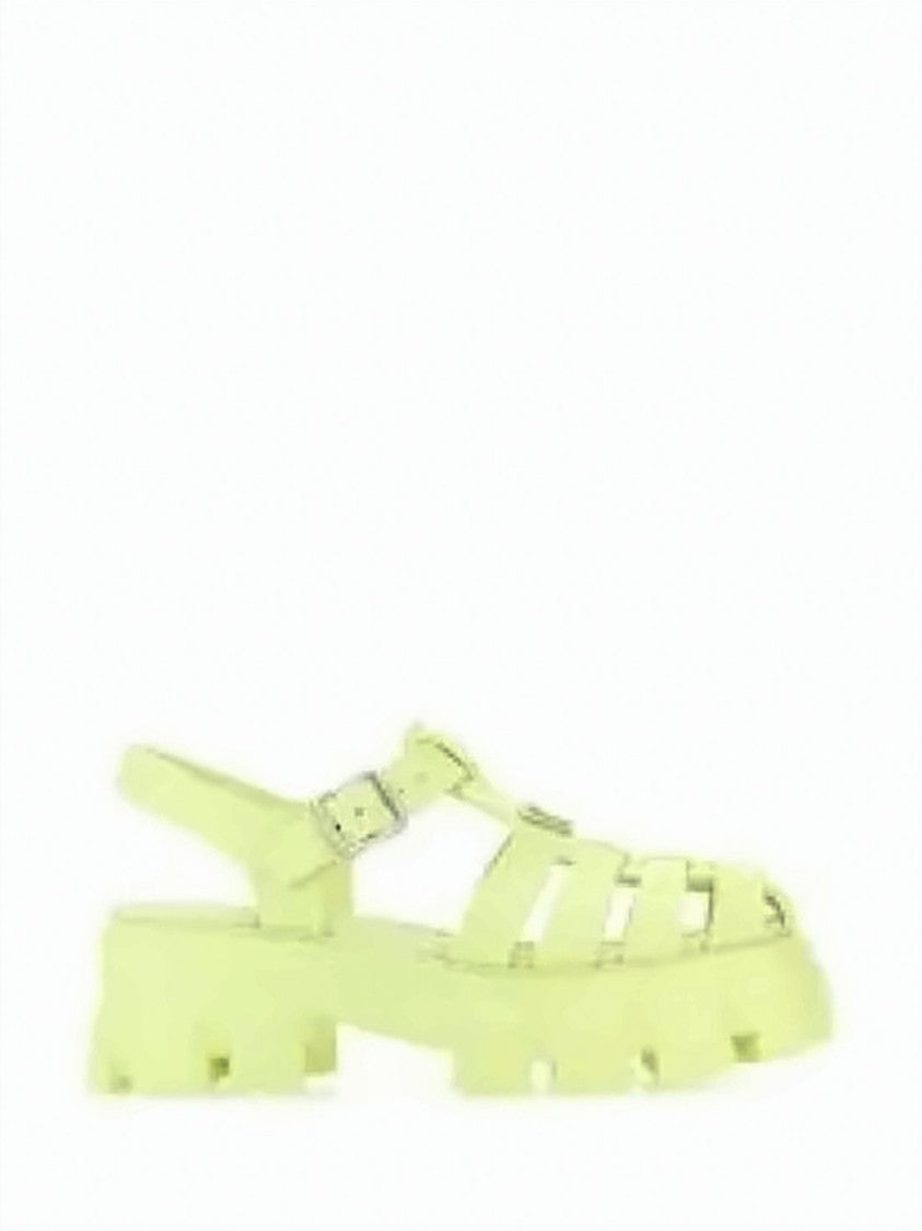 Prada Cage-Style Chunky Sandals With Ankle Buckle Closure