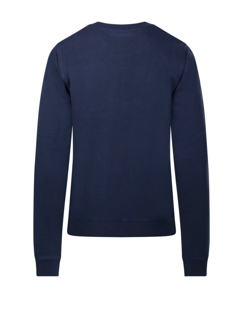 Maison Kitsuné Long-Sleeved Crew Neck Cotton Shirt With Embroidered Fox Emblem
