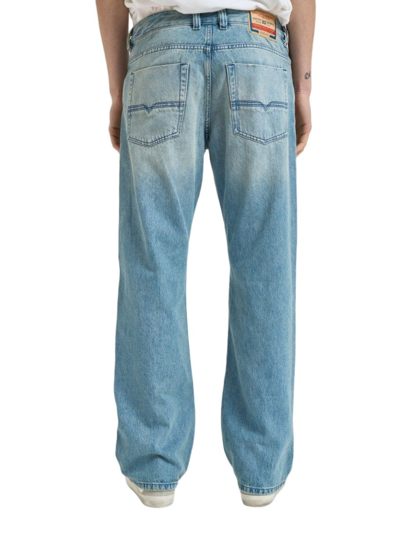 Diesel Blue Button Fastening Logo Patch Jeans