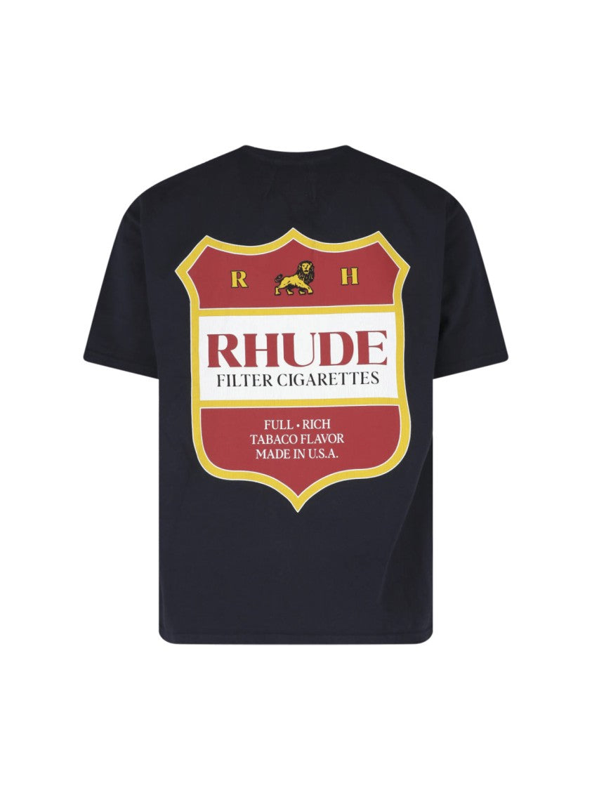 Rhude Black Cotton Logo T-Shirt
