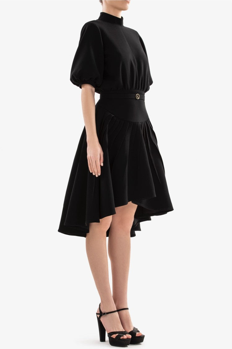 Saiid Kobeisy Jet Black Lace Mini Dress