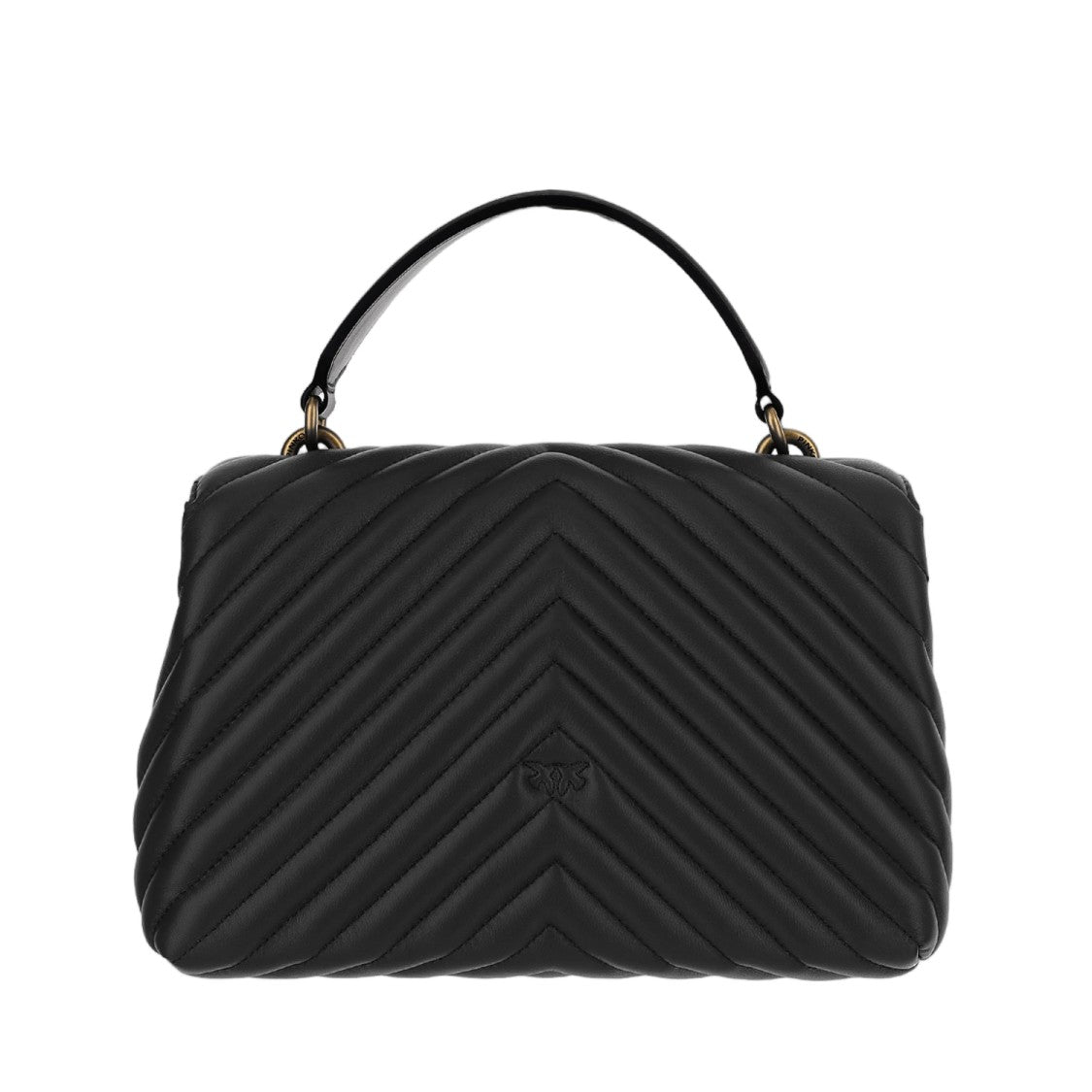 Pinko Black Love Lady Puff Big Quilted Leather Shoulder Bag