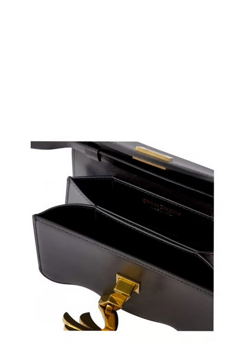 Palm Angels Black Leather Shoulder Bag
