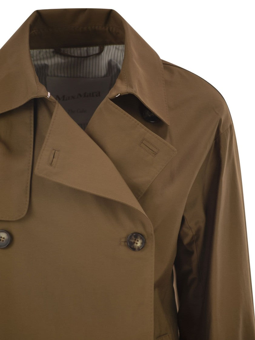 Max Mara Mtczeno - Double-Breasted Trench Coat In Water-Repellent Cotton