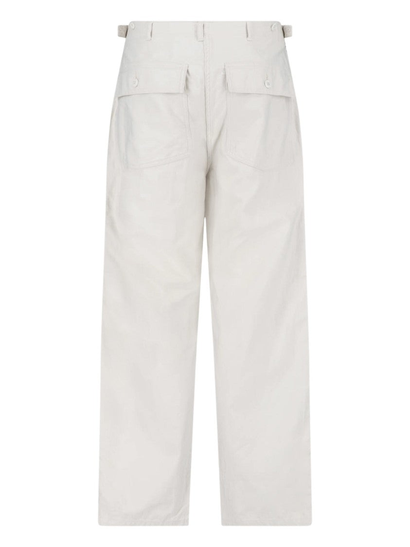 Kaptain Sunshine White Baker Mid-Rise Straight-Leg Cotton Trousers