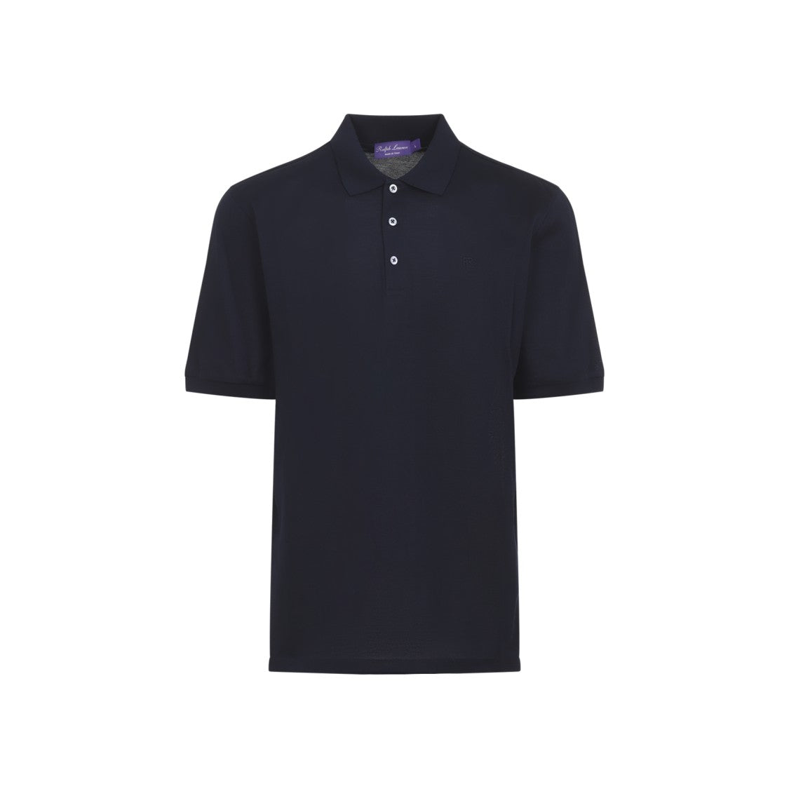 Ralph Lauren X Purple Label Deep Blue Cotton Polo Shirt With Embroidered Logo