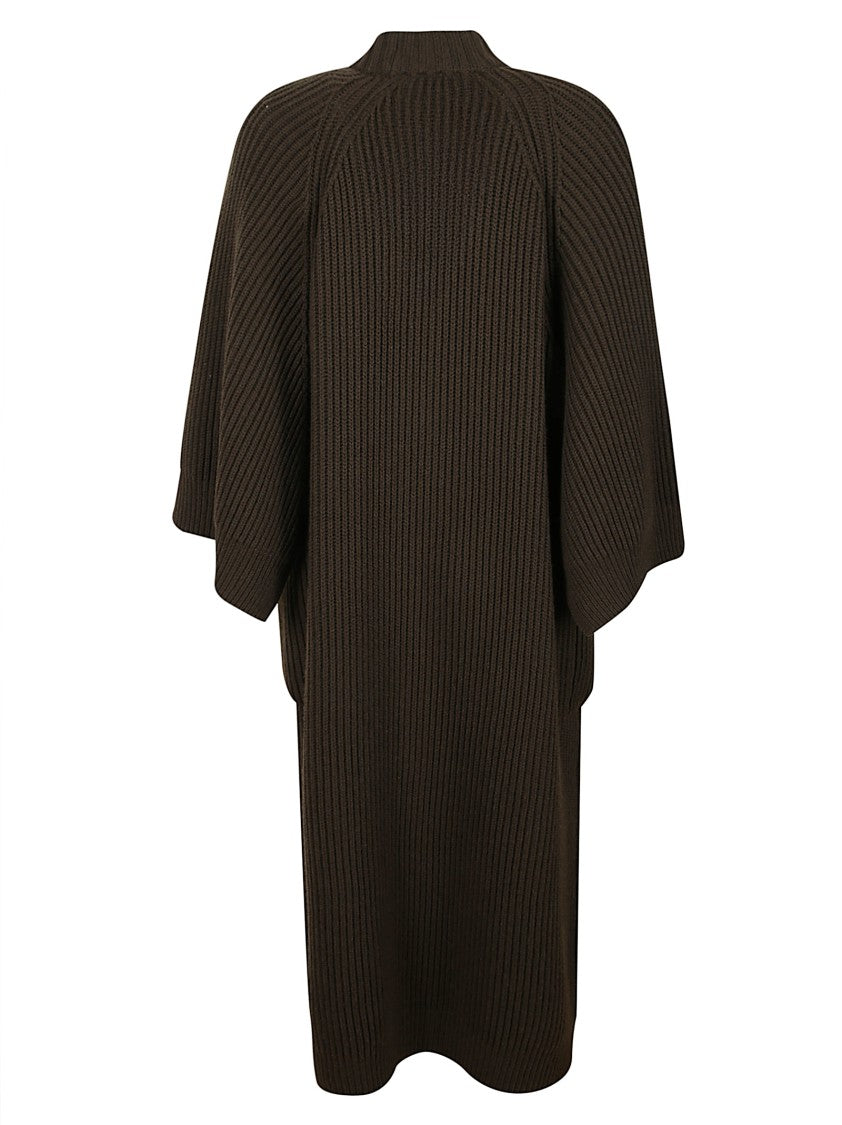 Max Mara Open-Front Ribbed Knit Cardigan With Elbow-Length Sleeves